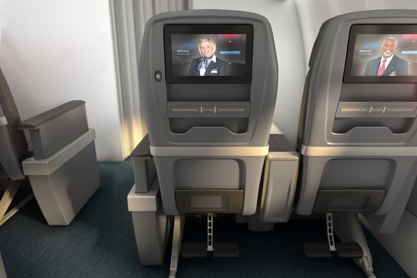Entertainment der Premium Economy bei AA