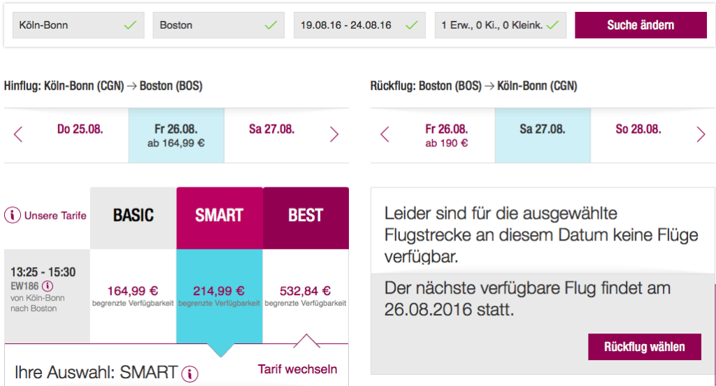 Die letzten Eurowings-Flüge auf der Strecke Köln/Bonn - Boston