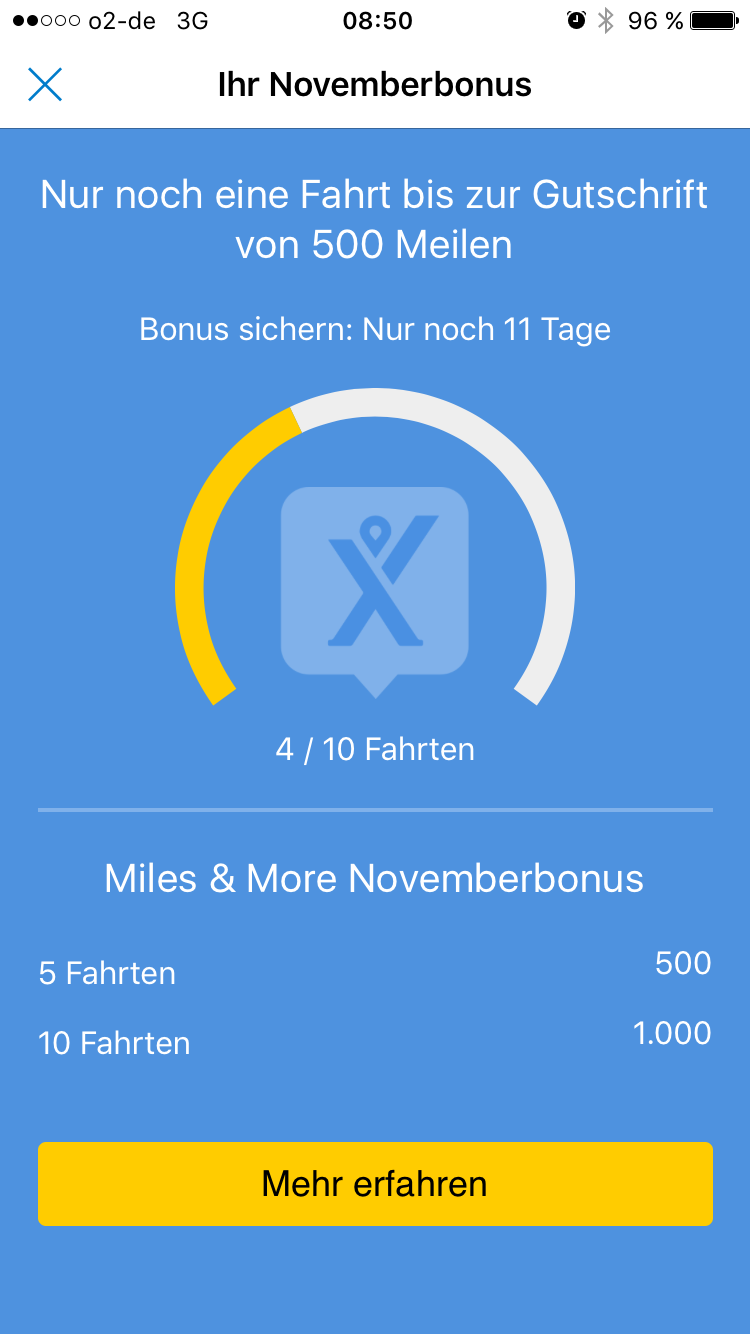 Mit Mytaxi Miles & More Prämienmeilen bekommen