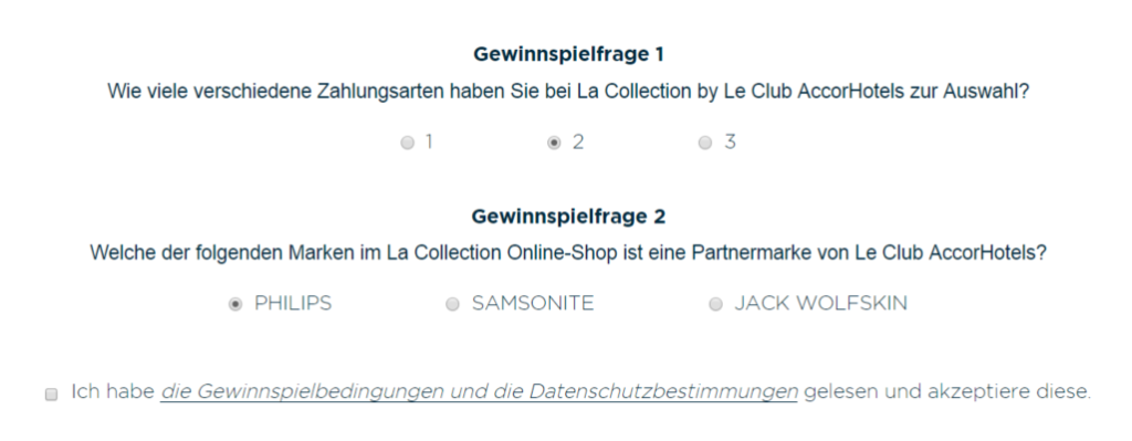 Le Club Accor Gewinnspiel