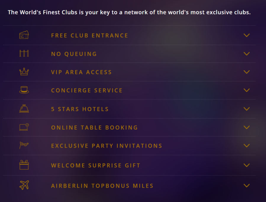 topbonus Meilen mit The World´s Finest Clubs