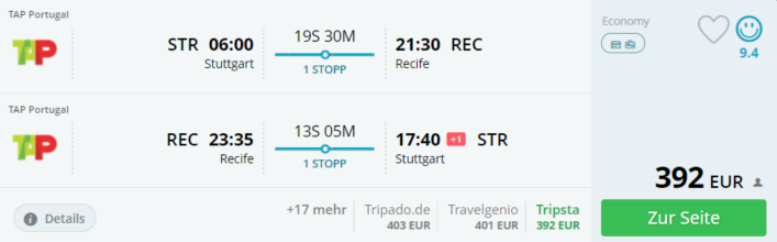 günstig in der Economy oder Business Class nach Brasilien