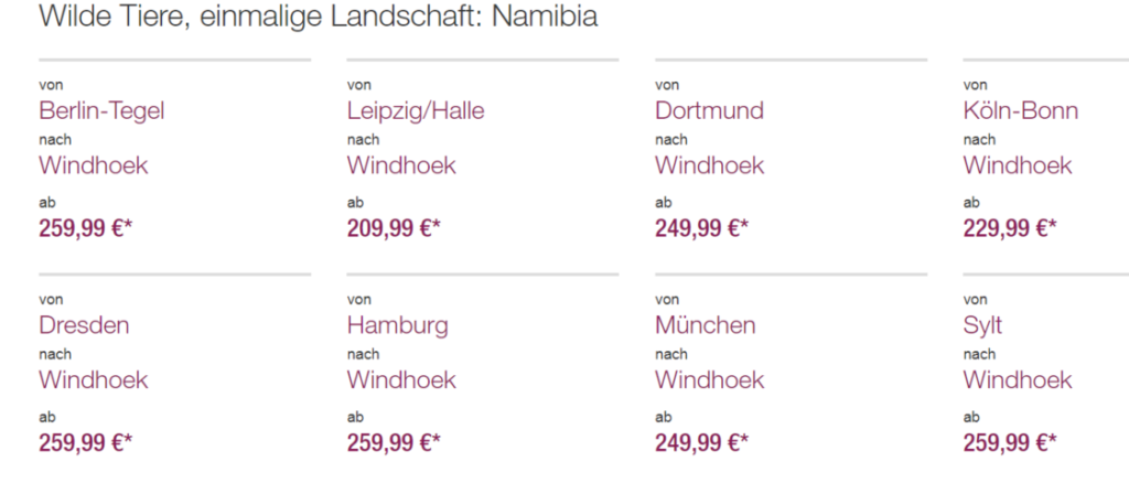 Mit Eurowings günstig nach Namibia