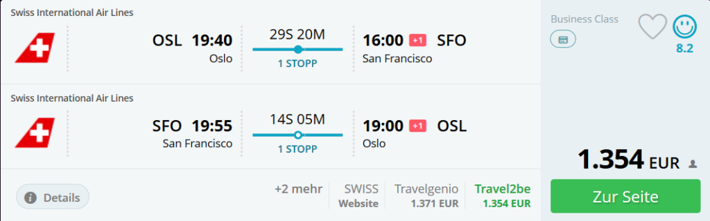 Lufthansa Business Class zum Sonderpreis