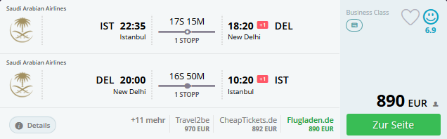 Business Class zu vielen Zielen in Asien