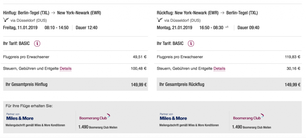 Billig von Berlin nach New York fliegen