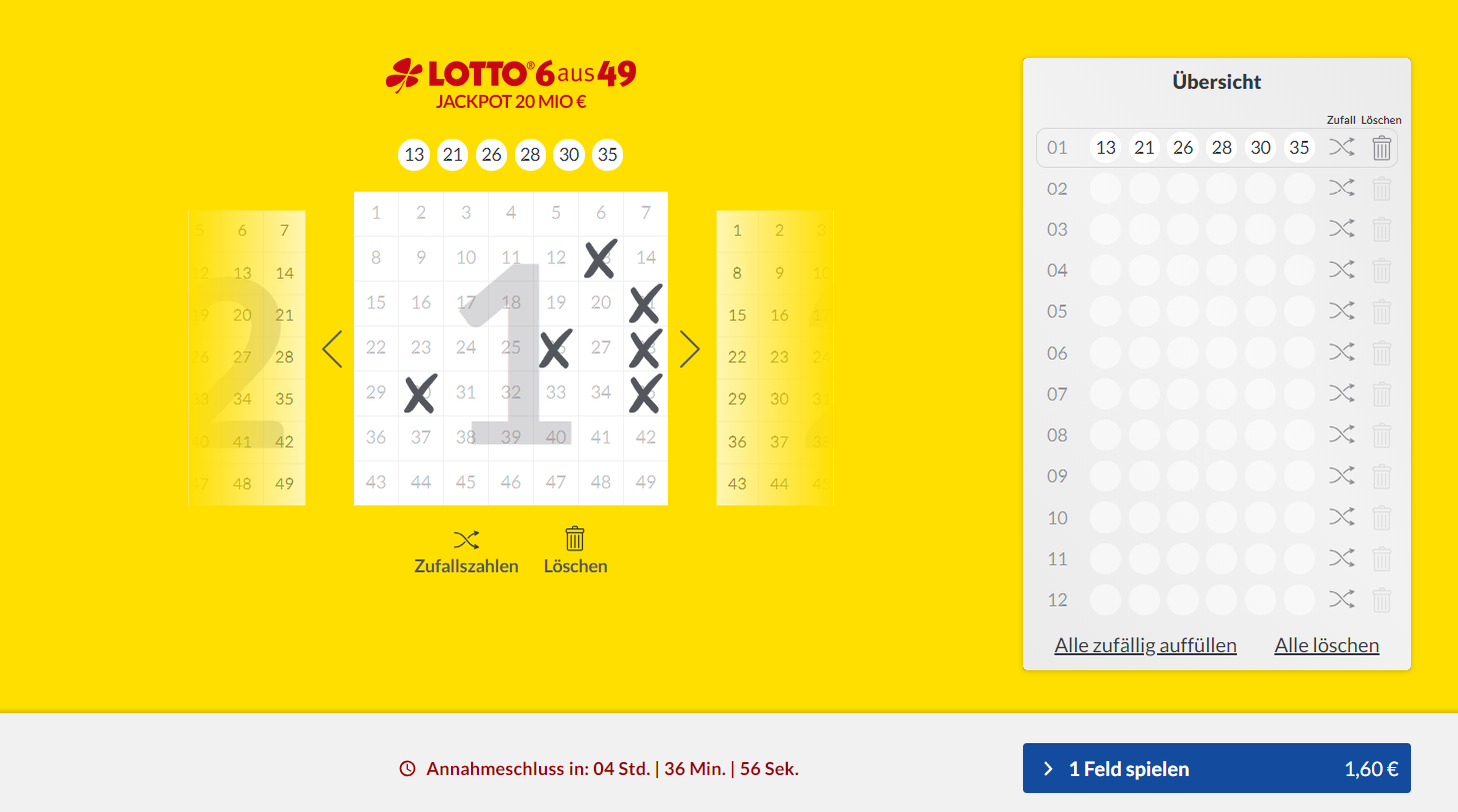 1. Schritt: 500 Miles and More Meilen mit LOTTO24 für 1,60 Euro sammeln