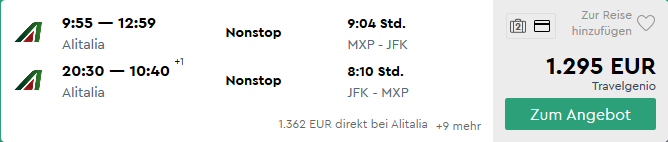 New York Business Class Sale