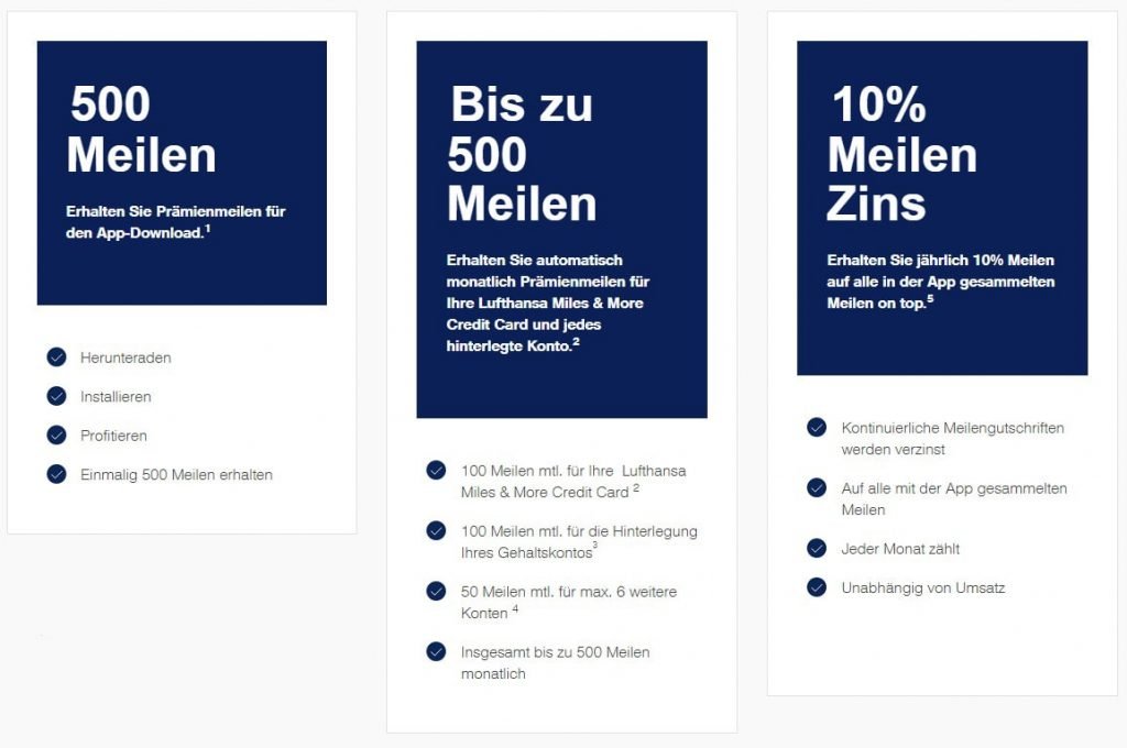 Jeden Monat bis zu 500 Meilen kostenlos + 500 Meilen zur Begrüßung - Miles and More Finance Plus