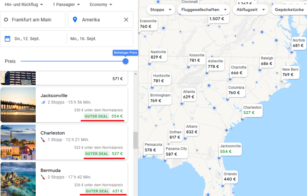 Flüge suchen mit Google Flights