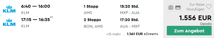 Business Class nach Aruba