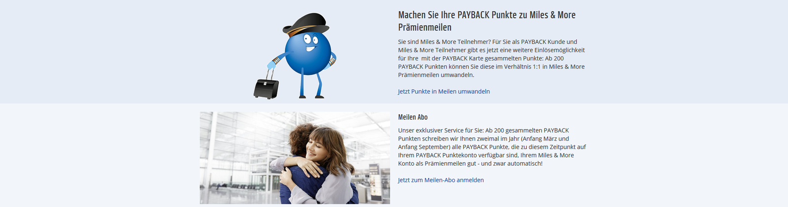 Payback Punkte in Meilen umwandeln und übertragen
