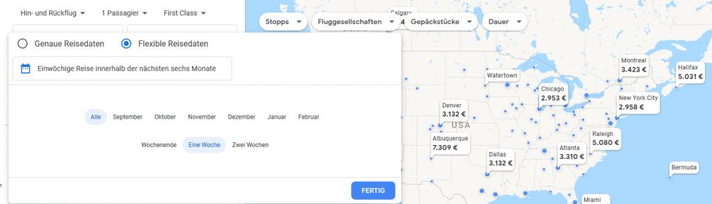 Flüge suchen mit Google Flights