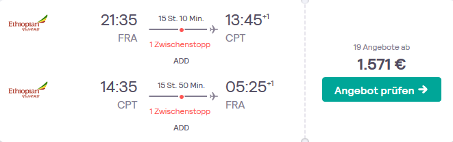 Deutschland nach Südafrika