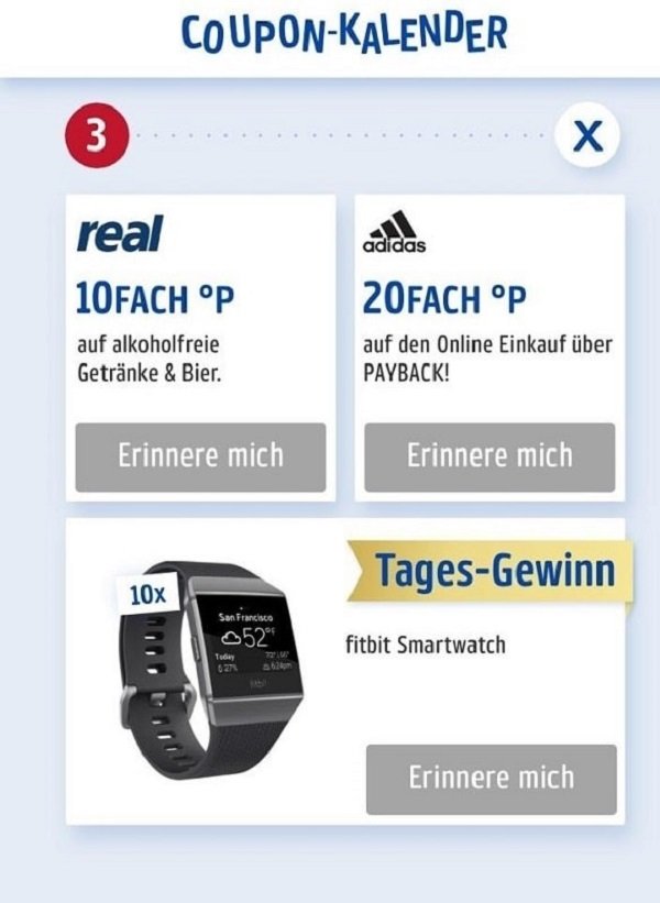 Payback Coupon Kalender Tag 3