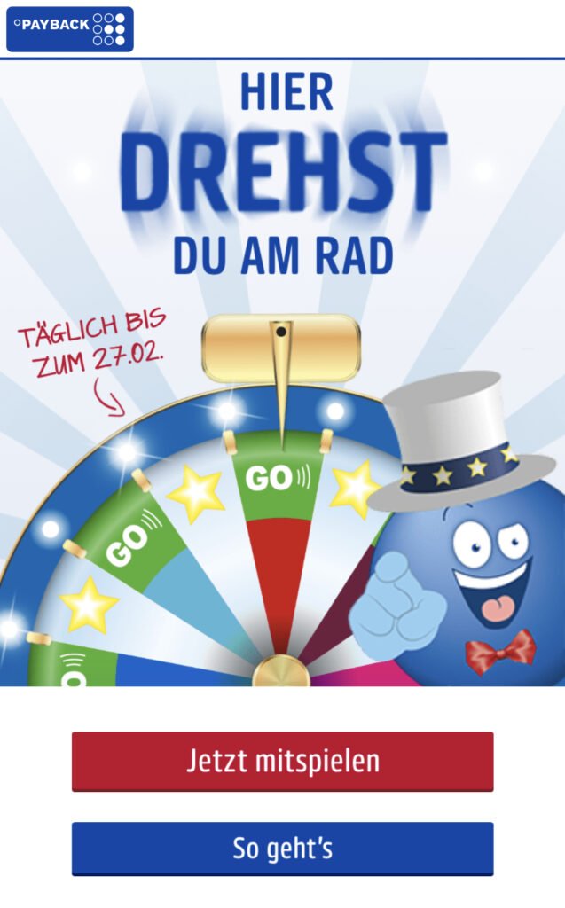 Payback Go Glückrad Gewinnspiel