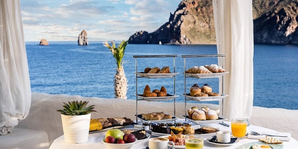 Frühstück mit Meerblick - Therasia Resort Sea & Spa auf Liparische Inseln