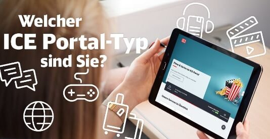 Deutsche Bahn: Welcher ICE Portal Typ Gewinnspiel Gewinnspiel “welcher ICE Portal-Typ bist du?" von Deutsche Bahn