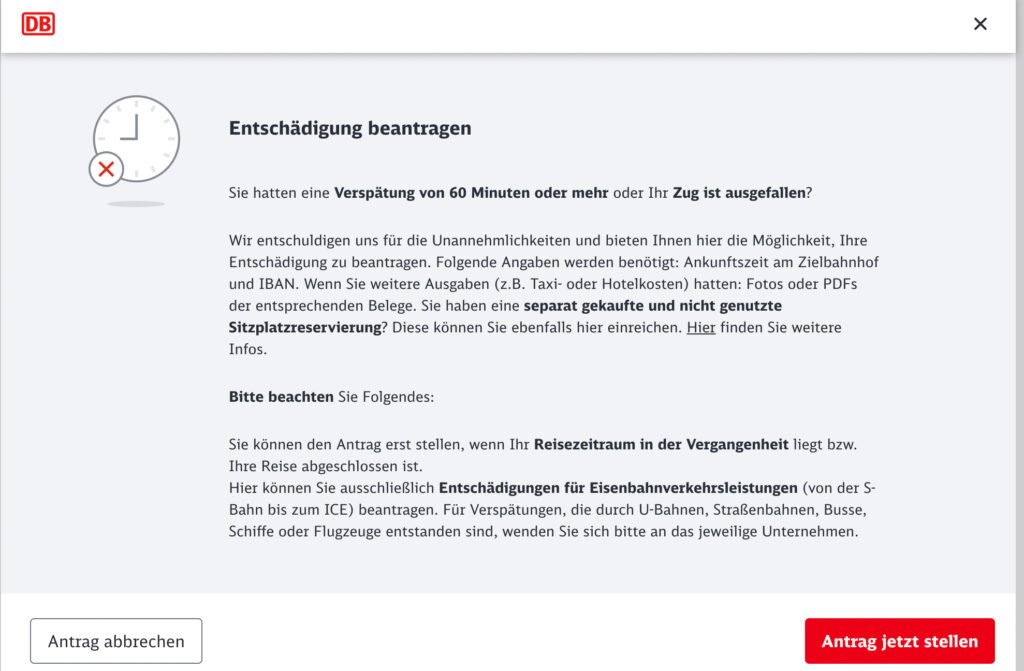 Fahrgastrechte der Deutschen Bahn - Entschädigung online beantragen