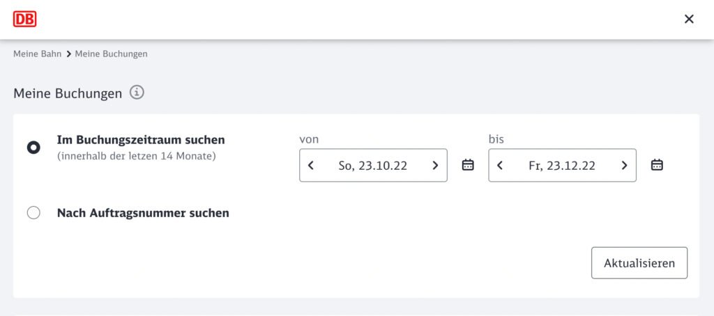 Fahrgastrechte der Deutschen Bahn - Buchung auswählen