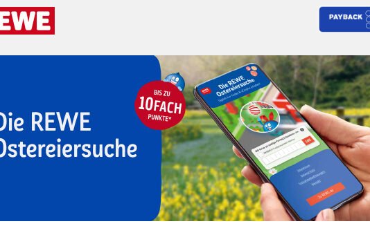 Die REWE Ostereiersuche ist da! Die REWE Ostereiersuche. Täglich Eier finden & eCoupon erhalten! / Bild: ostersuche.rewe.de