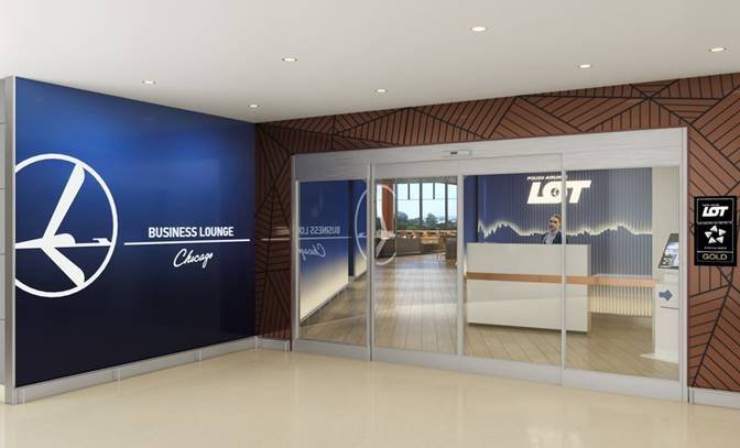 LOT Polish Airlines Business Lounge LOT Polish Airlines hat hier ihre erste Business Lounge außerhalb Polens eröffnet, und zwar im Terminal 5 am Flughafen Chicago O’Hare. (c) LOT Polish Airlines