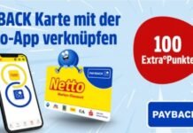 PAYBACK Punkte bei Netto: Jetzt 100 Extra-Punkte sichern Wer sein PAYBACK Konto zum ersten Mal mit der Netto-App verknüpft, bekommt noch bis zum 23. August 2025 einmalig 100 Extra-Punkte geschenkt.