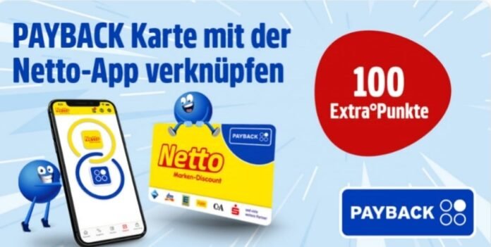 Payback_Punkte_bei_Neto-min Wer sein PAYBACK Konto zum ersten Mal mit der Netto-App verknüpft, bekommt noch bis zum 25. Mai 2025 einmalig 100 Extra-Punkte geschenkt.
