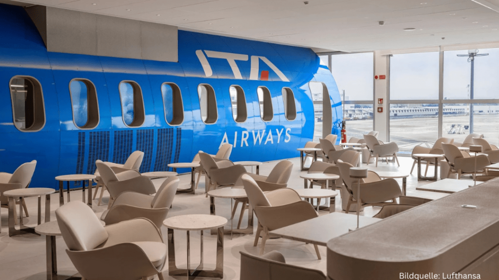 Lufthansa ITA Airways Vorteile ab Juli 2025: Lounge-Zugang, Fast Track und mehr für Statuskunden bei Flügen von und nach Italien.