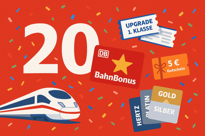 20_Jahre_BahnBonus_Gewinnspiel-min BahnBonus 20 Jahre: Gewinne Freifahrten, Statuspunkte und mehr im Jubiläumsmonat Juli 2025. Jetzt teilnehmen und punkten!