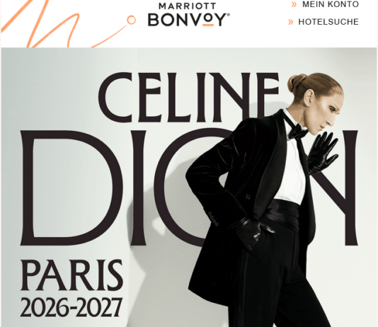 Marriott Bonvoy Moments: Céline Dion in Paris Mit etwas Glück geht es für Marriott Bonvoy Mitglieder zu Céline Dion nach Paris. Bildquelle: Marriott Bonvoy Moments