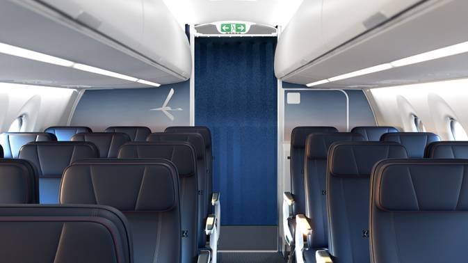 Airbus A220 LOT Polish Airlines Interior.