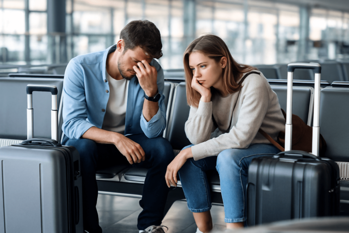 Ein_reisendes_Paar_im_Flughafen-min Flugprobleme mit Online-Portalen: Häufige Fehler, echte Beispiele und Tipps, wie du Ärger bei der Flugbuchung vermeidest.
