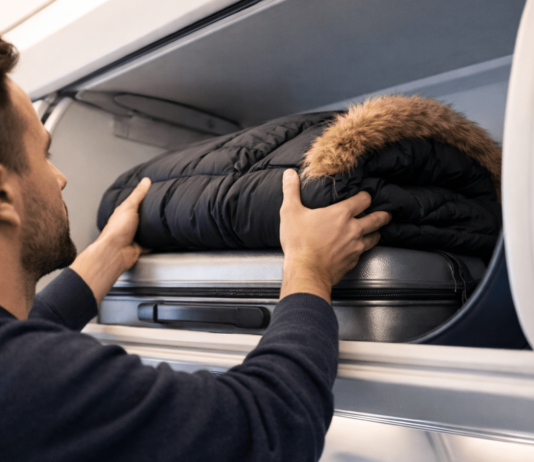 Wo du deine Jacke im Flugzeug besser nicht ablegst Jacke im Flugzeug ablegen kann unhygienisch sein. Warum das Handgepäckfach keine gute Idee ist und was besser funktioniert.