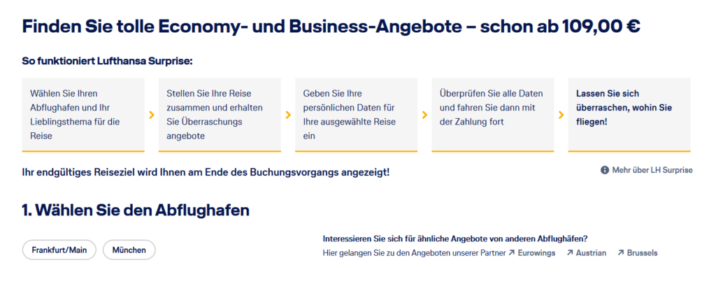 Blind Booking bei Lufthansa und Partnern