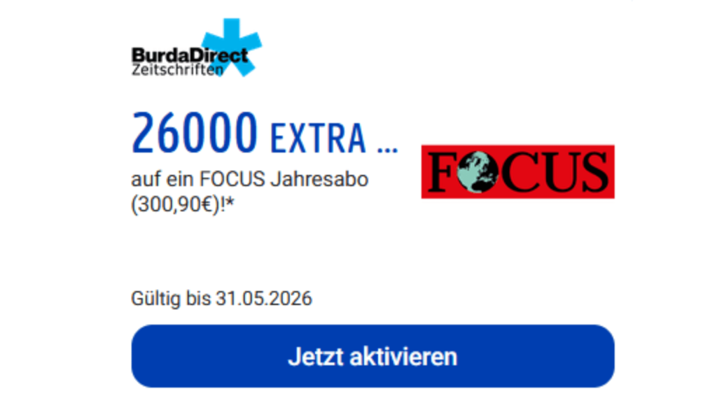 PAYBACK eCoupon für das Focus-Abo 