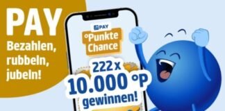 PAYBACK PAY „Punktechance“ mit 222 Mal 10.000 Punkten Bei jeder PAY-Zahlung gibt es im Juni ein digitales Los mit Extra-Punkten.