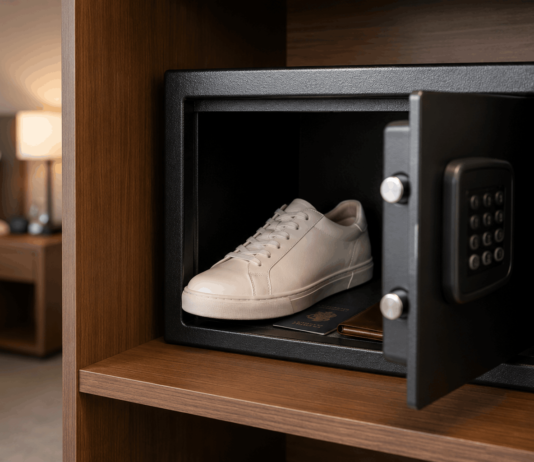 Reisetrick: Darum gehört ein Schuh in den Hotelsafe Flugbegleiter schwören auf diesen einfachen Hotelsafe-Trick.