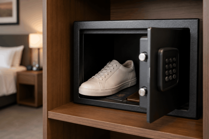 Reisetrick_Schuh_in_den_Hotelsafe Flugbegleiter schwören auf diesen einfachen Hotelsafe-Trick.