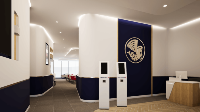 Air France lounge FRA © Wings Architects Die neue Air France Lounge am Flughafen Frankfurt ist ab sofort geöffnet und bietet französisches Flair. Air France lounge FRA © Wings Architects