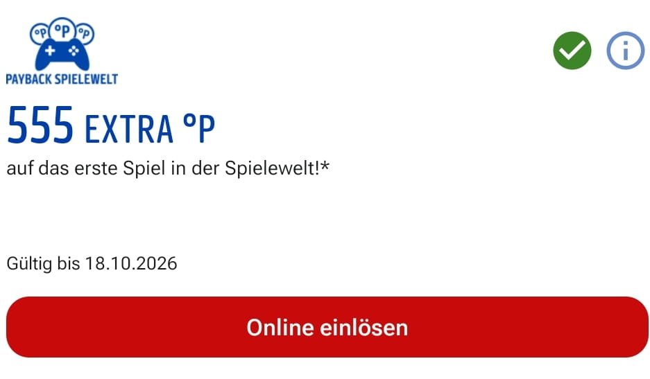 Payback Spiel Welt Coupon