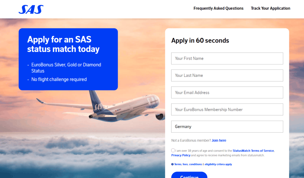 SAS EuroBonus Status Match