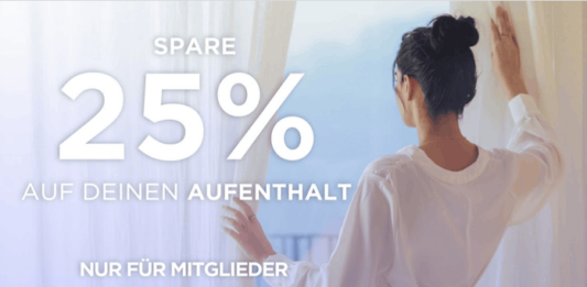 Wyndham Rewards Angebot bringt bis zu 25 % Rabatt Bis zu 25 Prozent Rabatt für Hotelbuchungen. Bils: © 2026 Wyndham Rewards